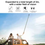 PULUZ 2m Metal Selfie Stick Monopod for Insta360 One RS / X2 / X3 - Image 7
