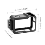 For DJI Osmo Action 5 Pro PULUZ Metal Cage Expansion Adapter Frame with Cold Shoe - Image 3