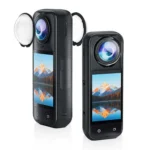 For Insta360 X5 PULUZ Rotating Optical Tempered Glass Lens Guard Protective Cover - Image 2