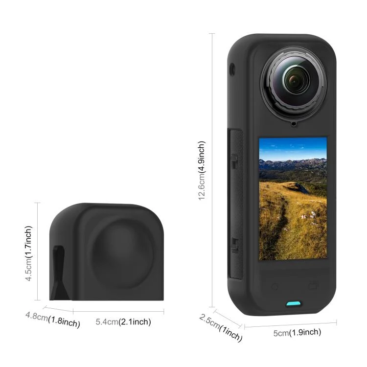 PU757B_1.webp For Insta360 X5 PULUZ Silicone Protective Case with Lens Cover - Image 2