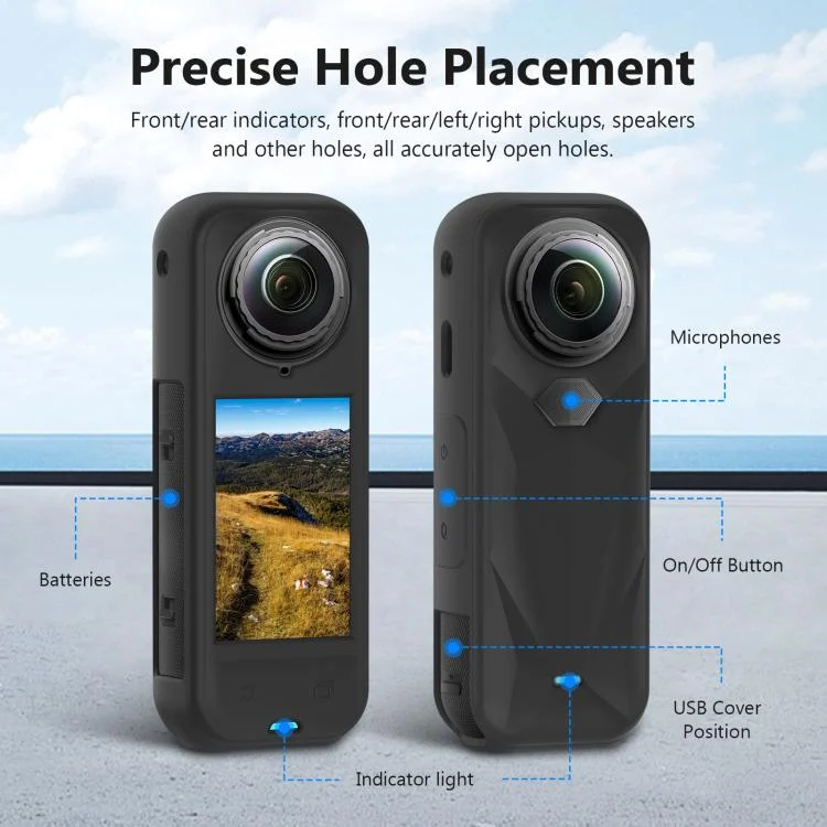PU757B_2.webp For Insta360 X5 PULUZ Silicone Protective Case with Lens Cover - Image 3