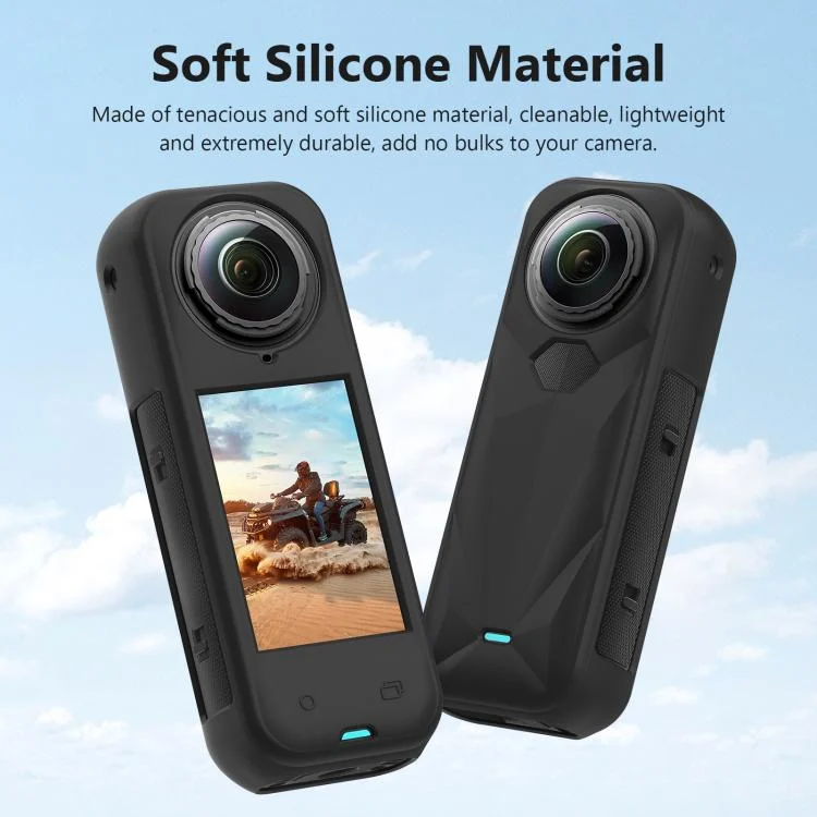PU757B_3.webp For Insta360 X5 PULUZ Silicone Protective Case with Lens Cover - Image 4