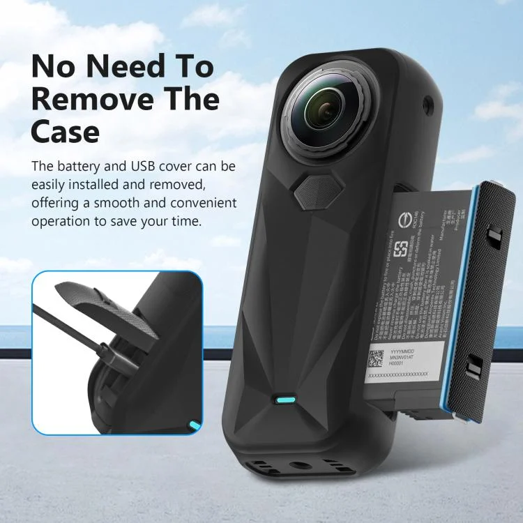 PU757B_4.webp For Insta360 X5 PULUZ Silicone Protective Case with Lens Cover - Image 5