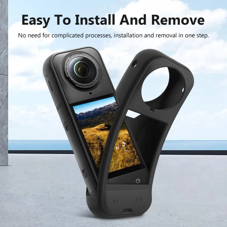 PU757B_5.webp For Insta360 X5 PULUZ Silicone Protective Case with Lens Cover - Image 6