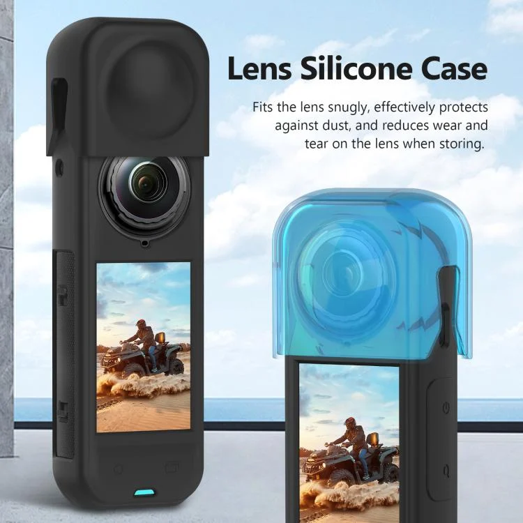PU757B_6.webp For Insta360 X5 PULUZ Silicone Protective Case with Lens Cover - Image 7
