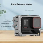 For Insta360 Ace Pro 2 PULUZ Aluminum Alloy Protective Cage Rig Dual Cold Shoe Housing Frame - Image 3