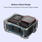 For Insta360 Ace Pro 2 PULUZ Aluminum Alloy Protective Cage Rig Dual Cold Shoe Housing Frame - Image 4