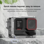 For Insta360 Ace Pro 2 PULUZ Aluminum Alloy Protective Cage Rig Dual Cold Shoe Housing Frame - Image 5