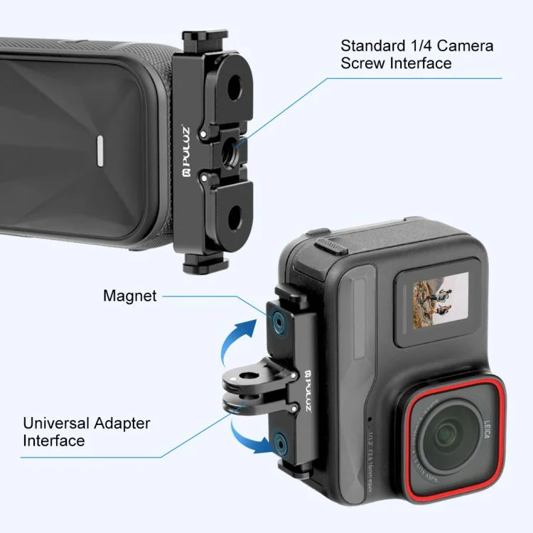 PU769B_4.webp For Insta360 X5 / Ace Pro / Pro 2 PULUZ Aviation Aluminum Quick Release Base Adapter Bracket - Image 5