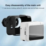 For Insta360 GO 3S PULUZ Camera Charging Box Silicone Cover with Lens Cap & Strap - Image 4
