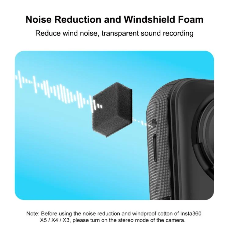 PU775B_3.webp For Insta360 X5 / X4 / X3 PULUZ 6pcs Noise Reduction Windshield Foam Gasket - Image 4