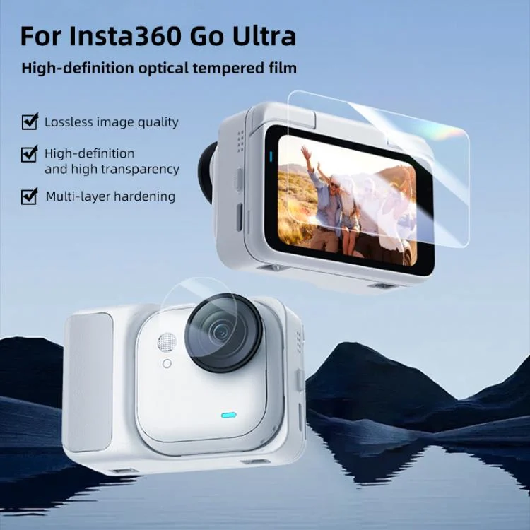 PU784T_1.webp For Insta360 GO Ultra PULUZ 2 in 1 Screen + Lens Tempered Glass Film - Image 2