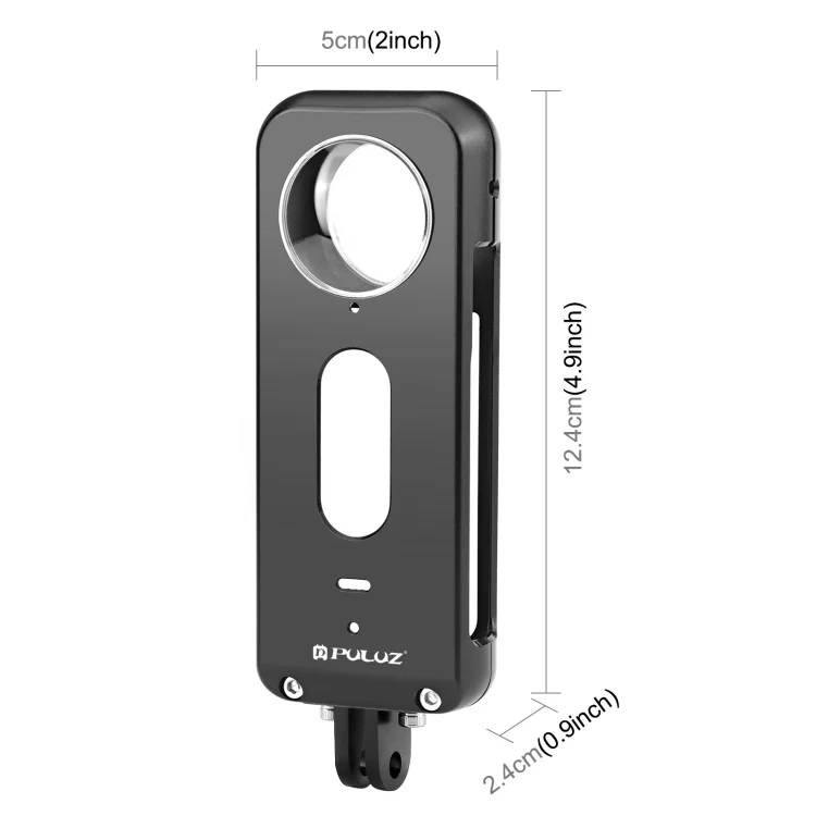 PU807B_1.webp For Insta360 X3 PULUZ Metal Protective Cage Rig Housing Frame with Lens Protector - Image 2
