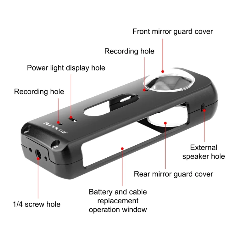 PU807B_2.webp For Insta360 X3 PULUZ Metal Protective Cage Rig Housing Frame with Lens Protector - Image 3
