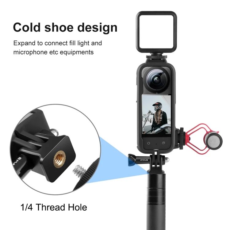 PU809B_2.webp For Insta360 X3 PULUZ Cold Shoe PC Plastic Protective Frame with Adapter Mount & Screw - Image 3