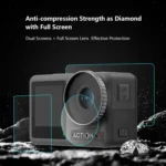For DJI Osmo Action 3  PULUZ 3-in-1 Lens Front and Back Screen Tempered Glass Explosion-proof Film - Image 7