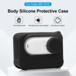 For Insta360 GO 3 PULUZ Camera Charging Case Silicone Case with Lens Cap & Strap - Image 2