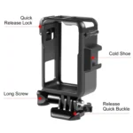 For DJI Osmo Action 4 / 3 PULUZ Vertical Plastic Protective Frame Cage with Cold Shoes - Image 3