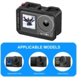 For DJI Osmo Action 5 Pro / 4 / 3 PULUZ All-inclusive Aluminum Alloy Cage Expansion Adapter Frame with Lens Cover - Image 6