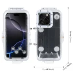 For iPhone 16 Pro Max PULUZ 40m/130ft Waterproof Diving Case with One-way Valve Photo Video Taking Underwater Housing Cover, For iPhone 16 Pro Max (White), For iPhone 16 Pro Max (Transparent) - Image 2