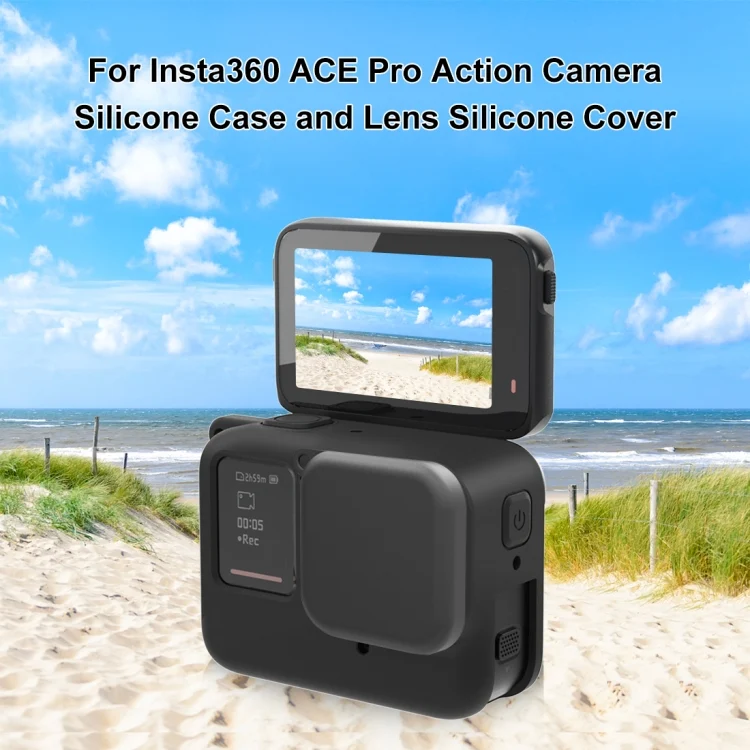 PU963B_1.webp For Insta360 Ace Pro PULUZ Body Silicone Protective Case with Lens Cap - Image 2