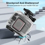 For Insta360 Ace Pro PULUZ 60m Underwater Waterproof Housing Case with Base Adapter & Screw - Image 8