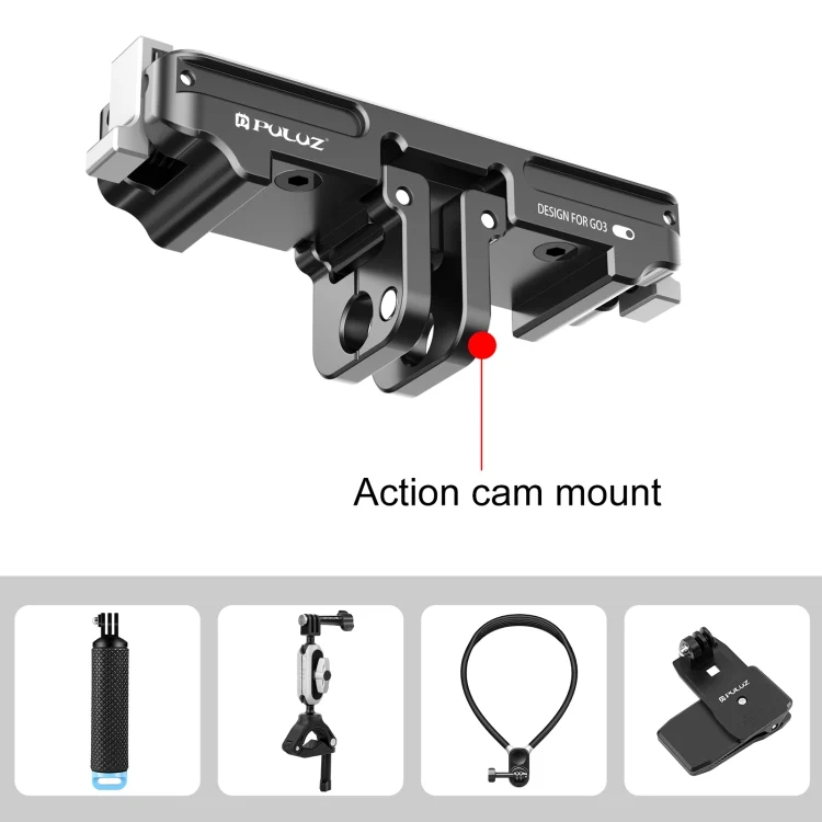 PU972B_4.webp For Insta360 GO3 PULUZ Magnetic Aluminum Alloy Quick Release Base Mount - Image 5