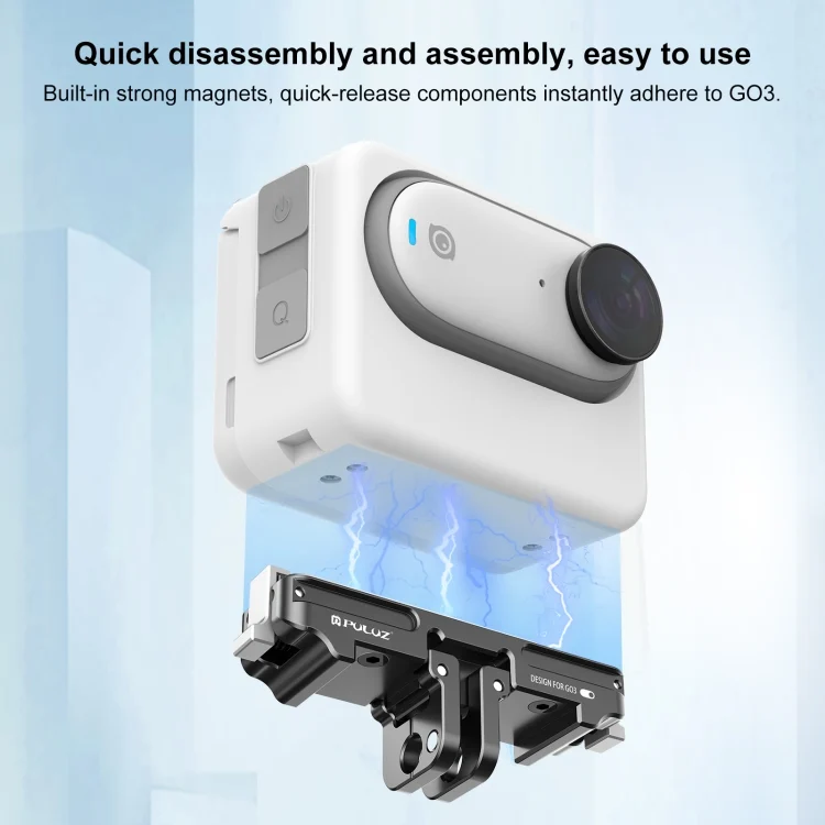 PU972B_5.webp For Insta360 GO3 PULUZ Magnetic Aluminum Alloy Quick Release Base Mount - Image 6