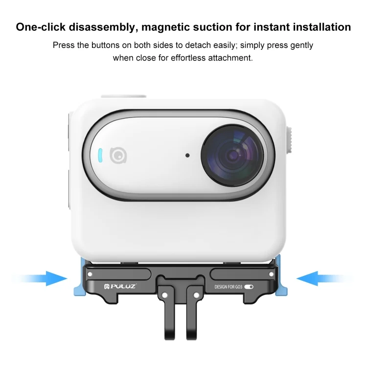 PU972B_6.webp For Insta360 GO3 PULUZ Magnetic Aluminum Alloy Quick Release Base Mount - Image 7