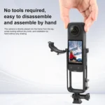 For Insta360 X4 PULUZ Cold Shoe PC Plastic Protective Frame with Adapter Mount & Screw - Image 7