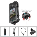 For Insta360 X4 PULUZ Metal Protective Cage Rig Housing Frame with Lens Cover - Image 6