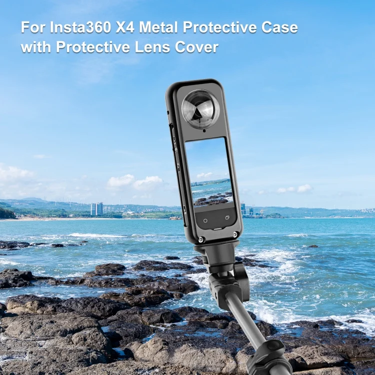 PU990B_1.webp For Insta360 X4 PULUZ Metal Protective Cage Rig Housing Frame with Lens Protector - Image 2