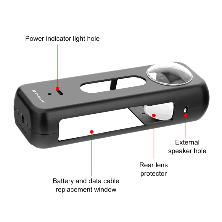 PU990B_5.webp For Insta360 X4 PULUZ Metal Protective Cage Rig Housing Frame with Lens Protector - Image 6