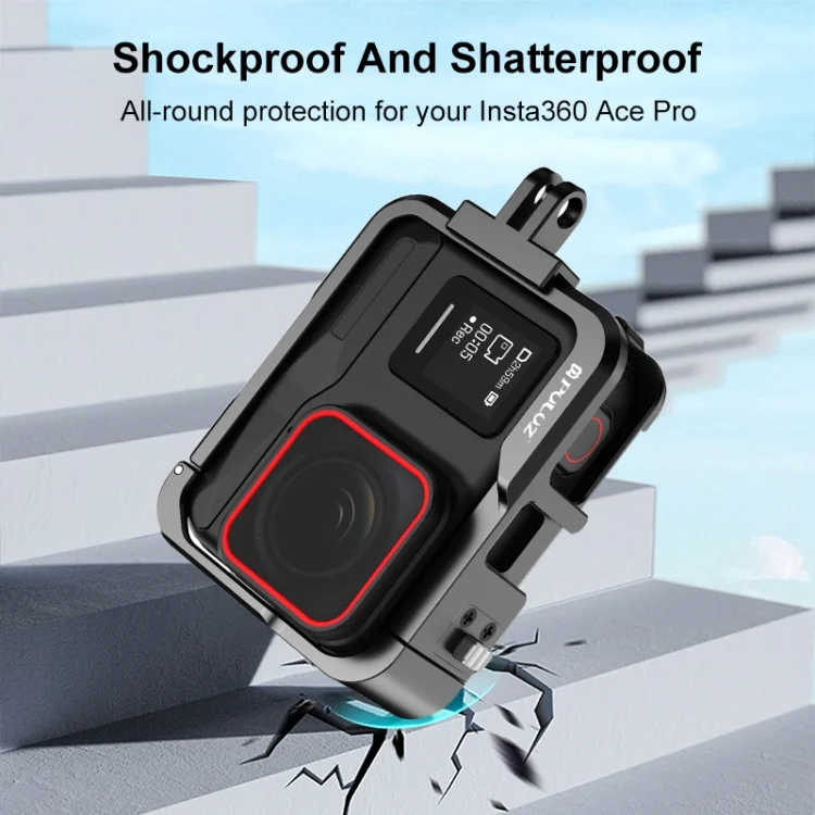 PU991B_6.webp For Insta360 Ace Pro PULUZ Metal Protective Cage Adapter Frame - Image 7