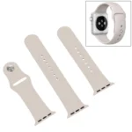 For Apple Watch Series 10 42mm / 9&8&7 41mm / SE 3&SE 2&6&SE&5&4 40mm / 3&2&1 38mm 3 in 1 Rubber Watch Band with Pin Buckle