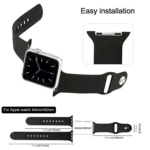 For Apple Watch Series 10 42mm / 9&8&7 41mm / SE 3&SE 2&6&SE&5&4 40mm / 3&2&1 38mm 3 in 1 Rubber Watch Band with Pin Buckle - Image 4