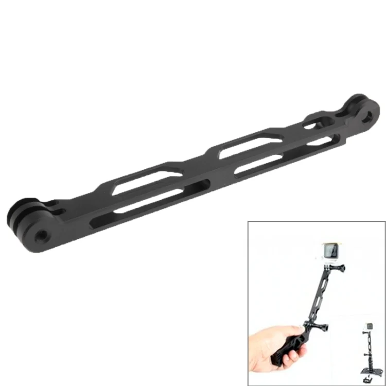 TMC CNC Aluminum Extender for GoPro, Insta360, DJI and Other Action Cameras, Length: 16cm(Black)