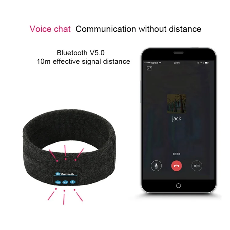 S-OG-6616B_9.webp My-Call Bluetooth V5.0 Headsfree Sport Headband Music Headwear for iPhone 6 & 6s / iPhone 5 & 5S / iPhone 4 & 4S and Other Bluetooth Devices - Image 10