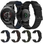 Canvas and Leather Wrist Strap Watch Band for Garmin Fenix5x Plus Fenix3, Wrist Strap Size:150+110mm - Image 2