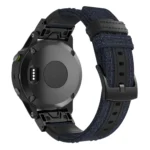 Canvas and Leather Wrist Strap Watch Band for Garmin Fenix5 Plus, Wrist Strap Size:150+110mm - Image 4