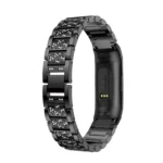 Diamond-studded Solid Stainless Steel Wrist Strap Watch Band for Fitbit Charge 3 - Image 5