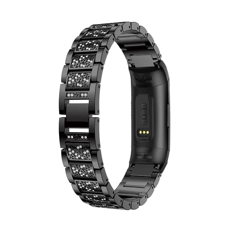 SYA00099101A_3.webp Diamond-studded Solid Stainless Steel Wrist Strap Watch Band for Fitbit Charge 3 - Image 5
