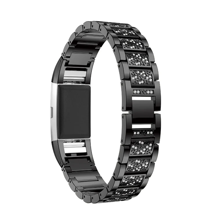 SYA00099201A_2.webp Diamond-studded Solid Stainless Steel Wrist Strap Watch Band for Fitbit Charge 2 - Image 4