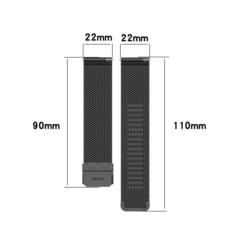SYA001035101A_3.webp For Huawei GT/GT2 46mm/ Galaxy Watch 46mm/ Fossil Fossil Gen 5 Carlyle 46mm Stainless Steel Mesh Watch Wrist Strap 22MM - Image 4
