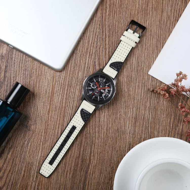 SYA001038301A_2.webp 22mm For Huawei Watch GT2e / GT2 46mm Silicone Leather + Carbon Fiber Strap - Image 4