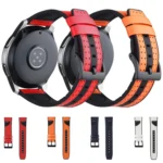 22mm For Huawei Watch GT2e / GT2 46mm Silicone Leather + Carbon Fiber Strap - Image 2