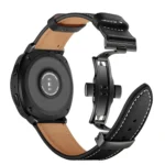 22mm For Huawei Watch GT2e / GT2 46mm Leather Butterfly Buckle Strap Black Button - Image 5