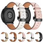 22mm For Huawei Watch GT2e / GT2 46mm Leather Butterfly Buckle Strap Black Button - Image 2