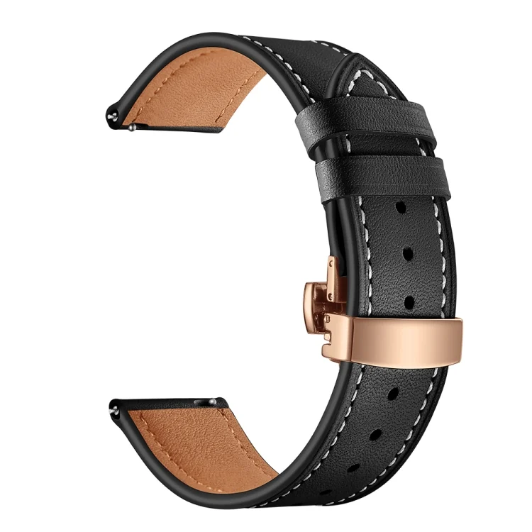 SYA001048301A_1.webp 22mm For Huawei Watch GT2e / GT2 46mm Leather Butterfly Buckle Strap Rose Gold Buckle - Image 3
