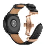 22mm For Huawei Watch GT2e / GT2 46mm Leather Butterfly Buckle Strap Rose Gold Buckle - Image 5
